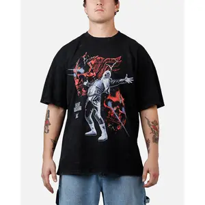 73Studio X WWE Wrestlemania 42 Cody Rhodes T-Shirt Black Acidwash
