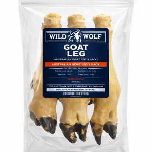 Goat Leg Dog Chews (3 Pack) 100% Natural Dog Treats - Single-Ingredient and Loaded with Nutrients - Natural Scent - Supports Dental Health