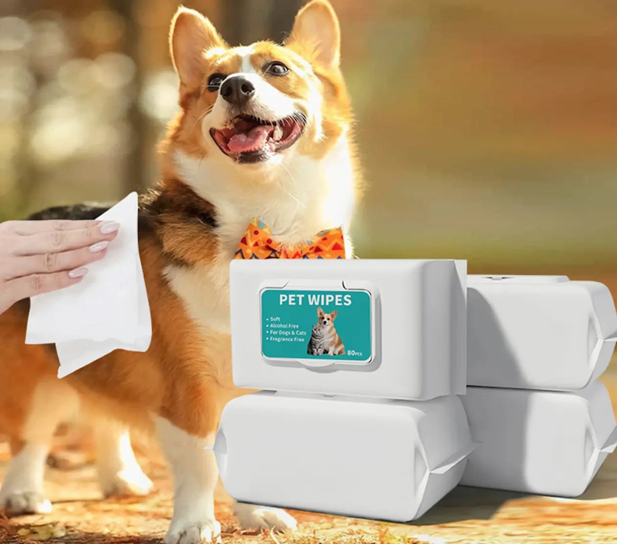 Pet Wipes - Hygienic Cleaning Wipes for Dogs & Cats - 80 Count, Easy to Use, Safe for All Pets, Ideal for Pet Owners