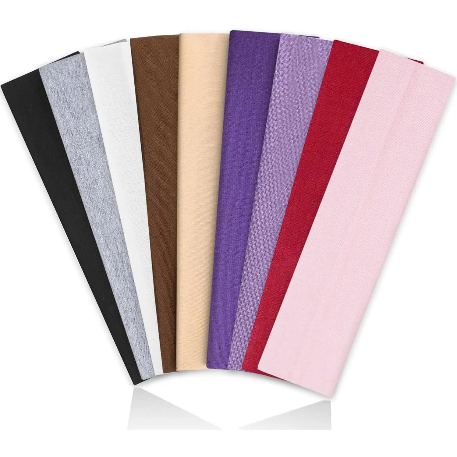 Women's Non-Slip Soft Elastic Sports Headbands, 9-Count Sweat Absorbing Stretchy Fabric Headbands for Daily Workout Yoga, Sports Headband, Sweat Absorbing Headband