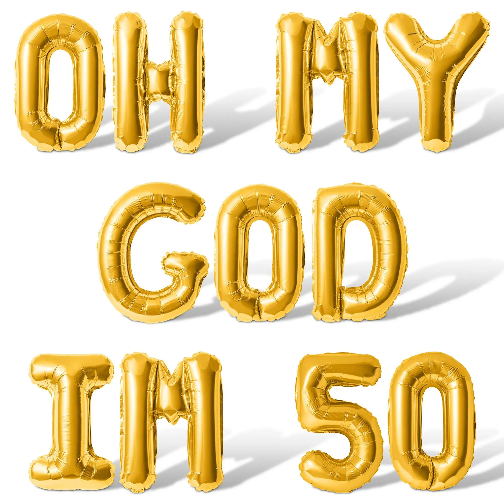 Letter Balloons - OH MY GOD IM 50 16" Inch Alphabet Letters Foil Mylar Balloon 50th Birthday Party Banner