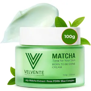 [K-beauty]Velvente Matcha Facial Moisturizer with Rose PDRN | Korean Peptides Hydrating Firming Cream for Anti Aging, Dark Spot & Uneven Skin Tone | Soothing Radiance for Soft, Glowy Skin | All Skin Types | Korean Skincare，3.53 oz