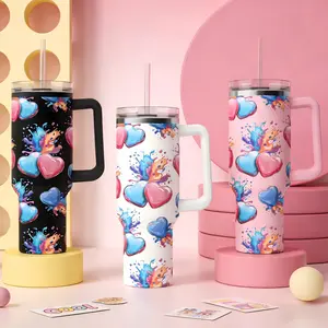 40oz Stainless Steel Travel Mug with Handle and Straw, Cold & Hot Insulated Cup for Office Commute Gym Travel Y2K Style, Portable Vacuum Insulated Cup, water bottle, tumbler cup, water bottle, Stainless Steel Drinkware