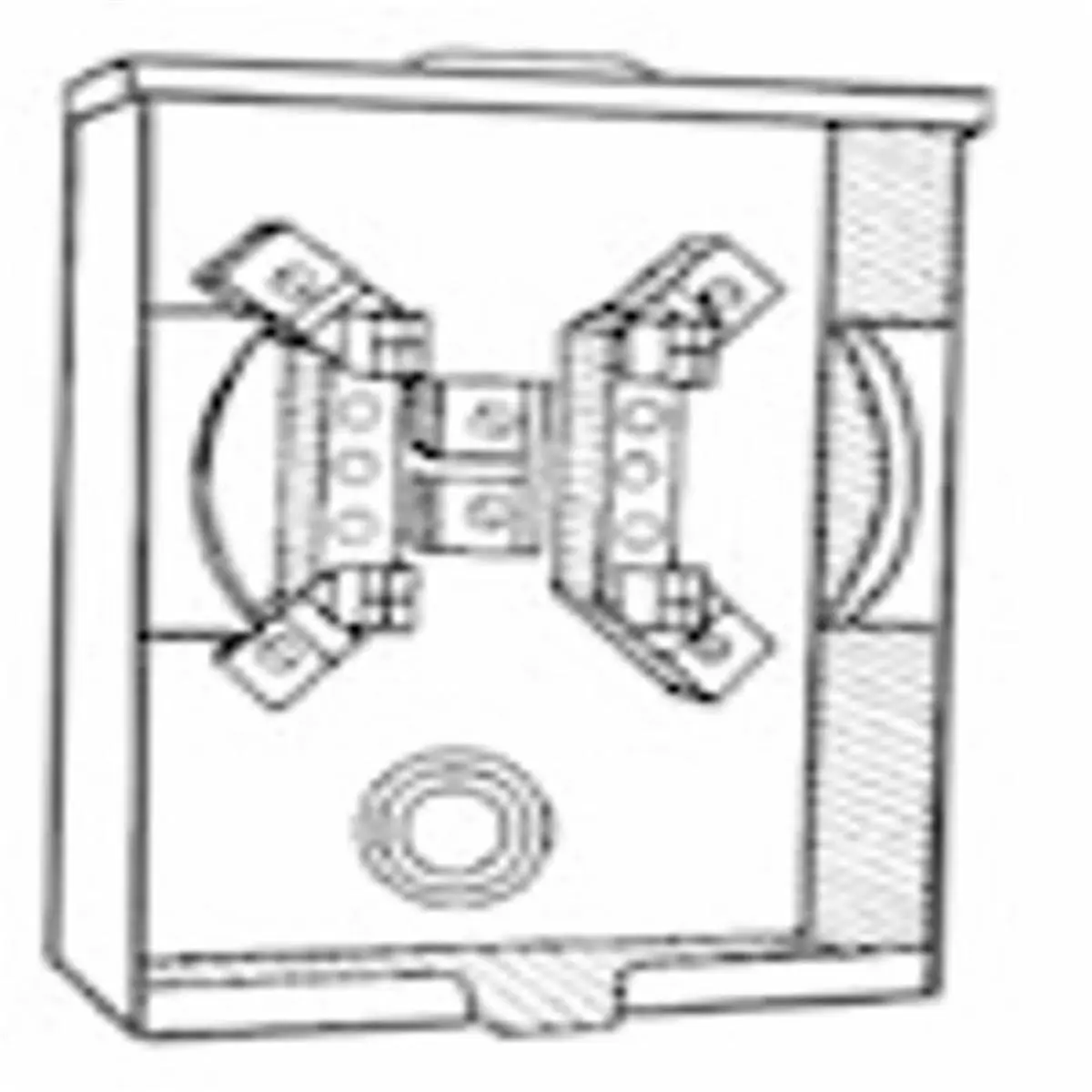 Eaton UTRS213ACH Rectangular Electrical Meter Base Socket - 200A Rating, #2-350 Kcmil Load, C.P. Hub, Plain Top, Underground Service Connection, Copper/Aluminum Compatible, 22 Lbs, Single Unit