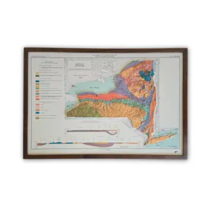 Walnut Frame for 3D Raised Relief Map – Premium Wood Wall Art Frame for Home Decor & Map Display Matte Poster Photo Lightweight Room Decoration Wooden Print