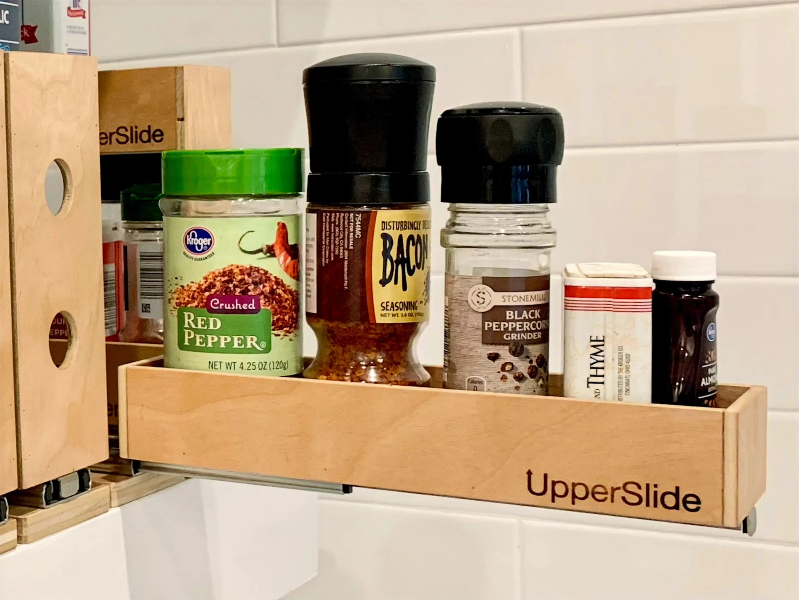 Upperslide Cabinet Caddies Single Spice Rack Pull Out Large (US 303SL)