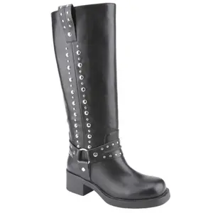 Black studded boots for women size 8