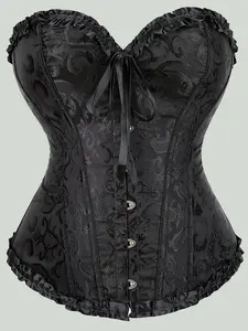 Women's Casual Ruffle Body Shaping Garment, Under Bust Corset, All-Season Wear, Front Bow Detail, Fashion & Comfy Shapewear, Perfect for Every Woman