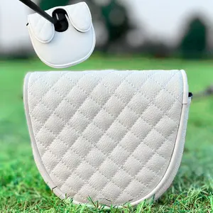 Df3 Blank Grid Half-Moon Golf Putter Cover, Durable Golf Club Protector, Soft Lining, Minimalist Design, Ideal Gift for Golf Lovers, Golf Accessories