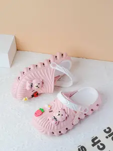 Women's Cute Bear Decor Clogs, Casual Comfortable Breathable Soft Non Slip Clogs, Fashionable Rubber Sandals for Indoor & Outdoor Wear, Footwear, Slipper, Breathable Nonslip, Anti Slip Slippers