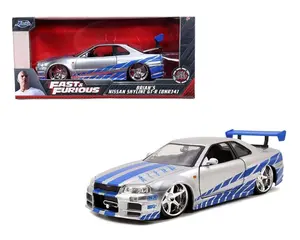 1:24 Fast & Furious Brian's 2002 Nissan Skyline GT-R R34 Diecast Model Car by Jada