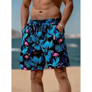 Men's All Over Print Loose Shorts, Casual Comfy Breathable Swim Shorts for Summer, Fashion Men's Swimwear for Beach Vacation