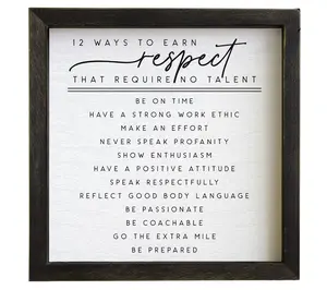Sincere Surroundings 24" 12 Ways Respect LargeRustic Frame