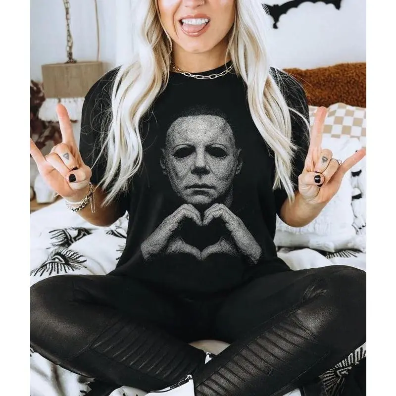 Michael Myers Heart Shirt, Horror Movie Tee, Halloween Gift, Slashers Tshirt, Retro Graphic, Spooky Season, Unisex T-shirt