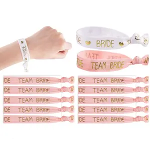 Bride Tribe Wedding Party Set with Elastic Wristbands, Team Bride Bachelorette Party Supplies, Stretchy Bracelets for Bridesmaids, Fashion Modern Accessories