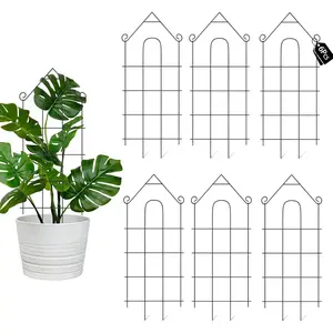 24"  Trellis, 6 Pack Metal Garden Trellis for Potted  Indoor/Outdoor, Rust-Proof Sturdy Steel Trellis for Climbing , Monstera, Tomatoes, Cucumbers