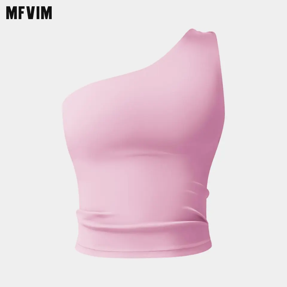 Women's Fitness Tank Top with Built-in Bra PadsUnderwear,Slanted One Shoulder Fitness Top,Yoga GymWorkout Tank Top,Yoga Outdoor Running Daily Wear TankTop Lightweight Activewear Athleisure Breathable Clothes compression tank top