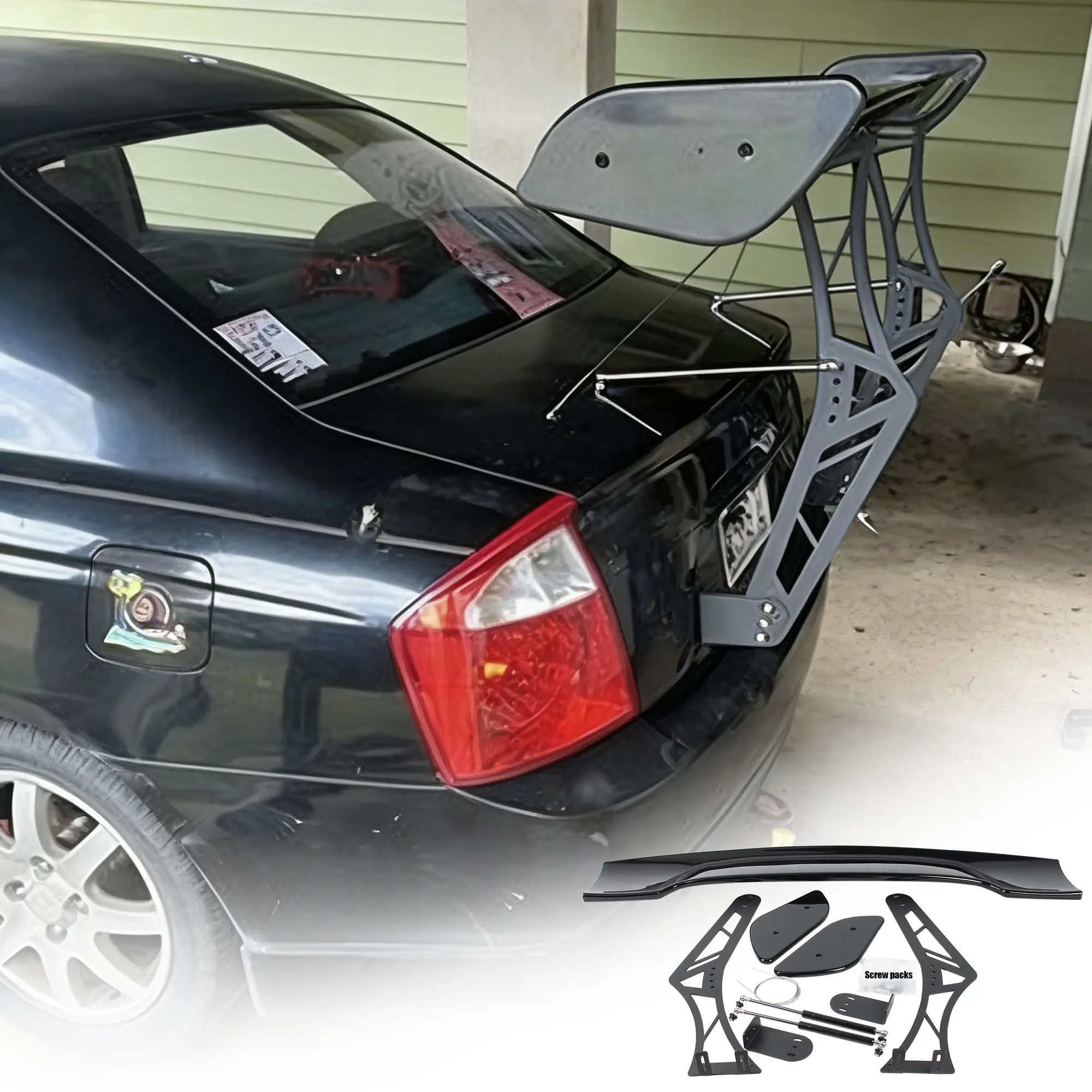 MUTUSAISI Universal 55inch GT Racing Spoiler Chassis Mount Trunk Wing Accessories for Most Vehicles Sedan Coupe Hatchback
