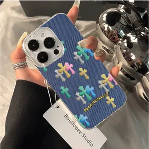 Colorful Crosses Premium all-inclusive English alphabet cell phone case for Galaxy A03 A03S A04S 4G A1 A12 A13 LIE 4G A14 A15 A23 A25 5G A32 4G A35 5G A51 4G A53 5G   FE iPhone 7 7 PLUS 8 8 PLUS X XR XS XS MAX 11 12 13  14 14 PRO 15 15 PRO  16 16 PRO