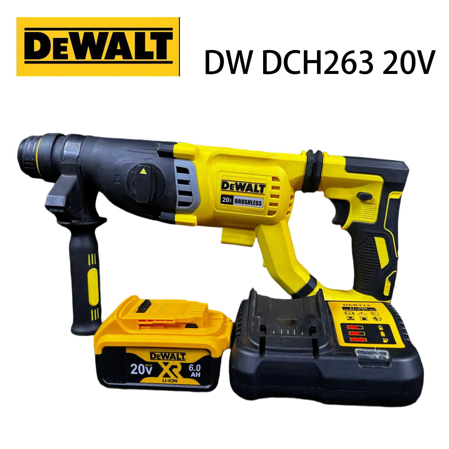 DEWALT DCH263 20V Max SDS Plus D-Handle Rotary Hammer, 3.0J Impact Energy, 28mm Concrete Drilling Capacity,  Hammer Drilling and Chiseling,  Brick and Masonry Anchoring cargador dry wall finisher tools bare bits powertool woodworking shop drill