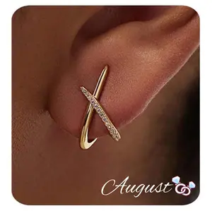 Women's Cross Stud Earrings in Sparkling Cubic Zirconia, Hypoallergenic & Heavy Metal Free Fashion Jewelry for Wedding & Birthday