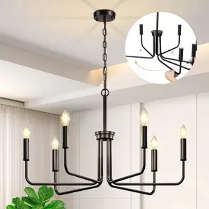 Black Chandelier, Farmhouse Chandelier, Dining Room Light Fixture, Black Chandelier Light Fixture, Dining Room Chandelier Over Table, Designed for Dining Room, Kitchen, Living Room, Hallway