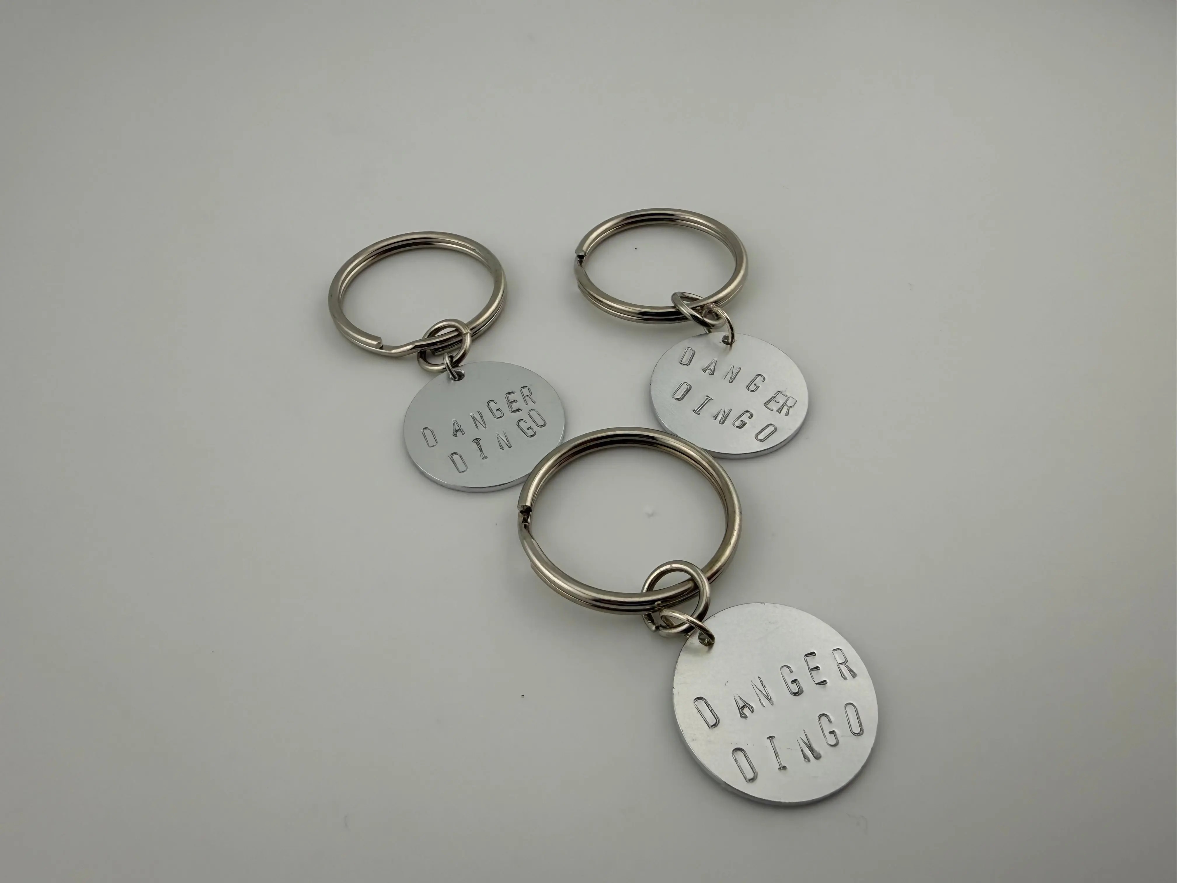 Danger Dingo Hand-Stamped Dog Tag Keychain
