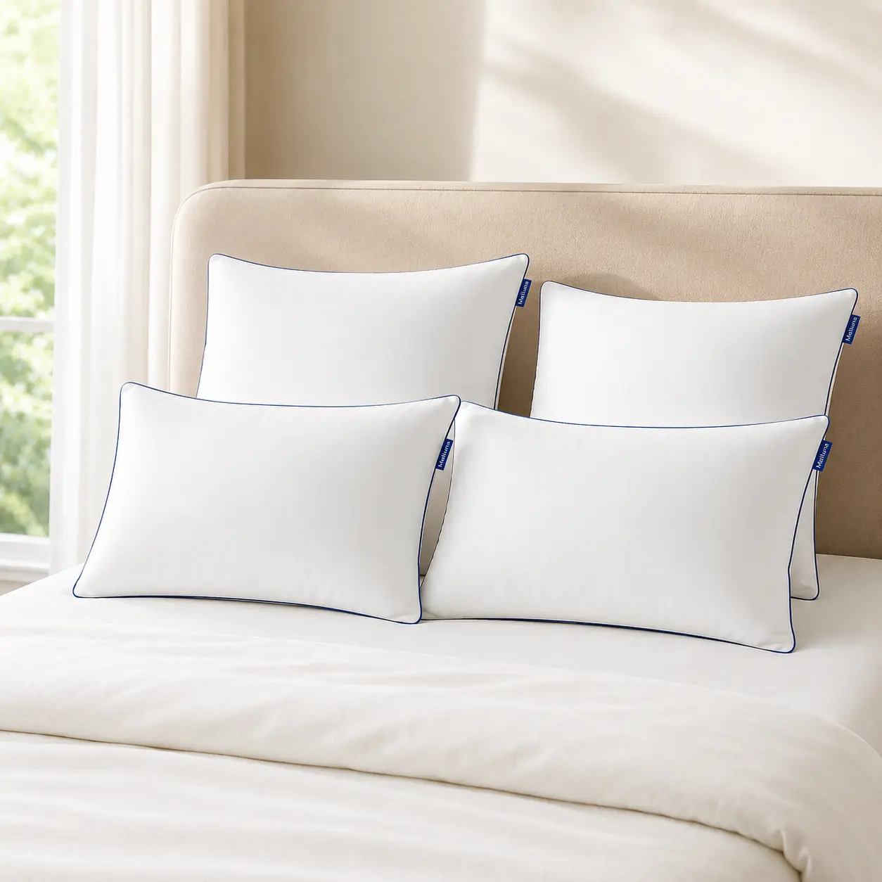 Cloud-Soft Luxury Hotel Microfibre Pillow - Plush, Breathable, Skin-Friendly, Machine Washable, Never-Flat Filling for 5-Star Hotel Sleep, Cooling Sleep, Premium Neck Support for Side & Back Sleepers