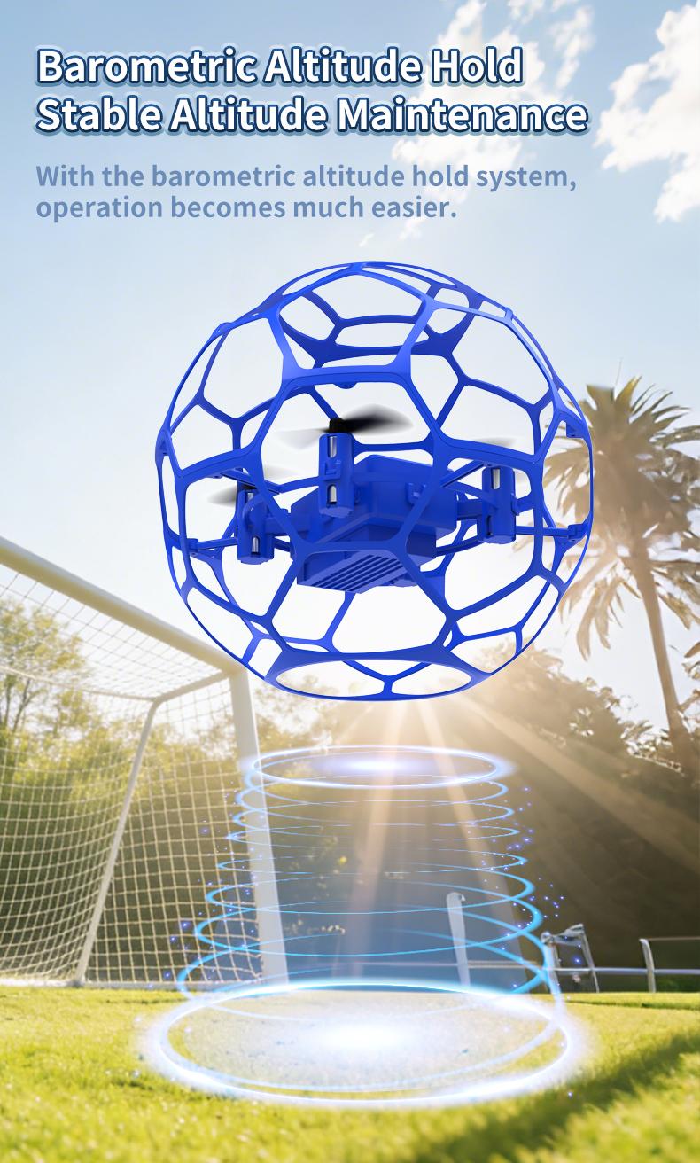 Mini Soccer Drone, Beginner Friendly, 360° Flip Stunt, Indoor Outdoor Quadcopter