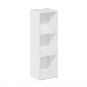 FULDA Bookcase, 3-Tier Narrow Bookshelf, Bookcase 10-In Wide Narrow Bookcase, 9.3 x 9.8 x 31.5, for Living Room Bedroom Home Office, White