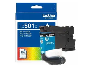 Brother Genuine LC501C Standard Yield Cyan Ink Cartridge Brother Genuine LC501C Standard Yield Cyan Ink Cartridge