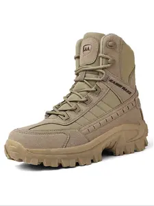 Men's Tactical High-Top Military Boots, Hiking Ankle Boots, All-Season Outdoor Hiking Shoes with Durable Lace-Up Closure, Non-Slip Wear-Resistant Rubber Sole