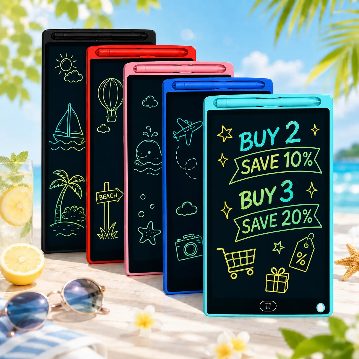 10pcs 8.5in Reusable Electronic LCD Writing Graphics Tablets - Toddler Tablets, Educational Learning Devices for Kindergarten Boys, Interactive Drawing Pads for School & Home Use, Graphics Tablet