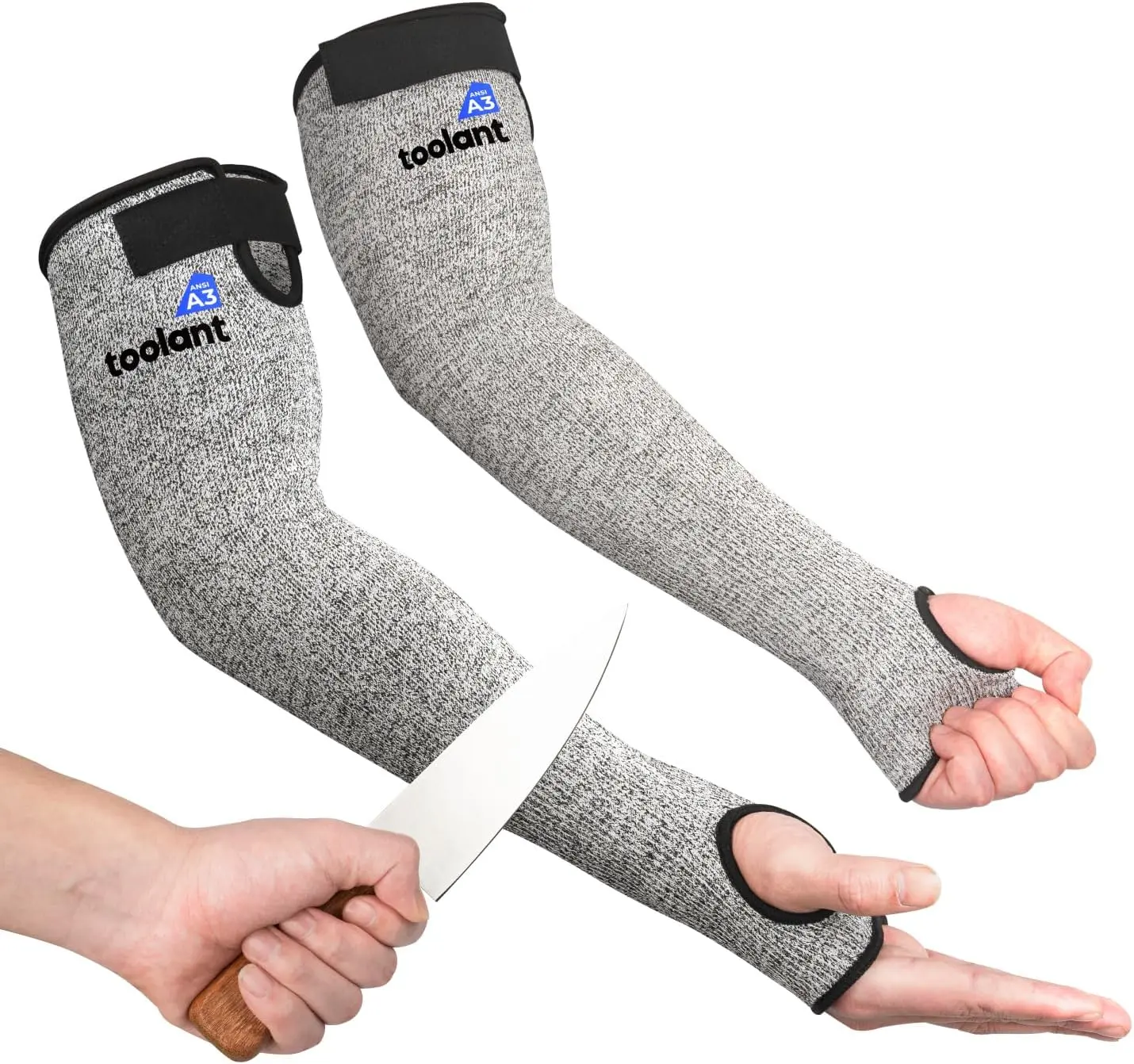 OriStout Cut-Resistant Farmers Sleeves with Thumb Hole - Work Glove-Style Arm Protectors for Thin Skin & Bruising, Ideal for Gardening, Construction Work Safety Equipment, Work Gloves