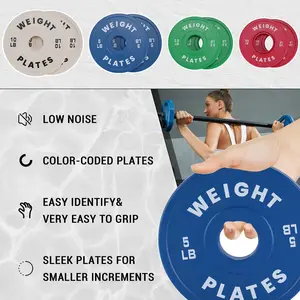 Garvee 2 Thin 5 cm Discs 0.5 kg 1.15 kg 2.3 kg 4.5 kg Fractional Plates, Bumper Plates for Weightlifting, Gym or Home Training, Rubber Coating
