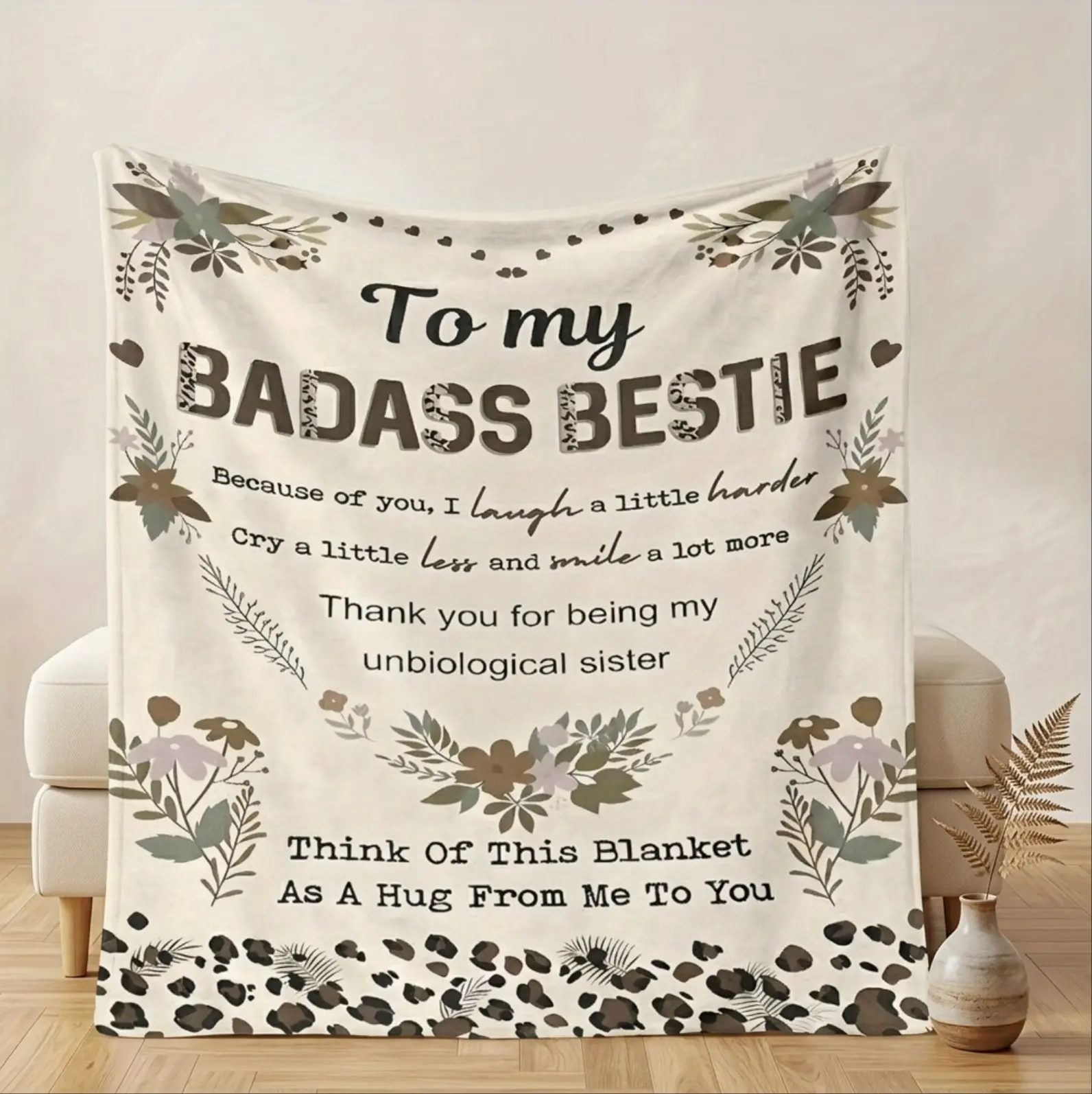 Flannel High-Definition Printed Blanket, Sister Gift, BFF Gift, Best Friend Gift, Gift, Decor, Suitable for Sofa, Bed, Travel, Outdoor, Comfortable, Office, Flannel Blanket, Small Cover, Nap Mat, Air Conditioning Blanket
