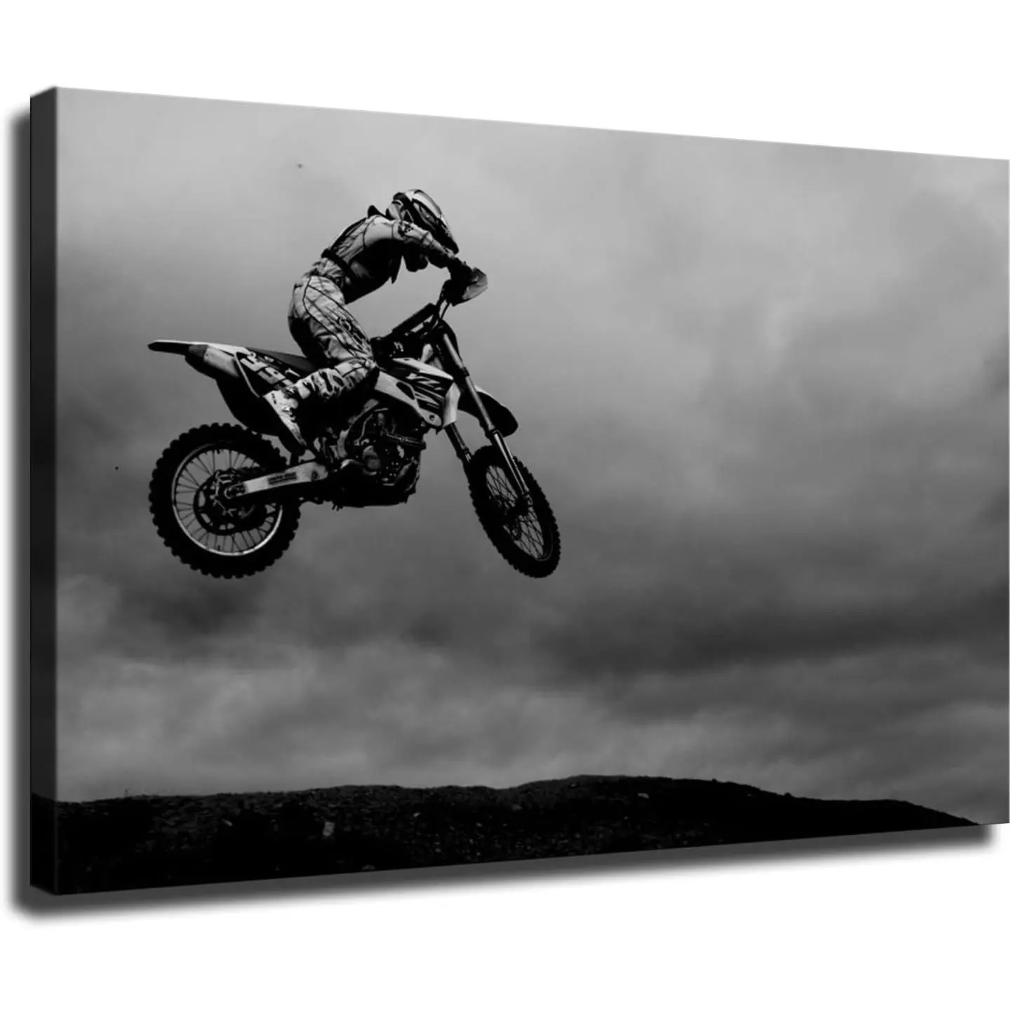 Motocross Rider Dirt Bike Jump Extreme Sports Canvas Poster Decorative Painting Wall Art Modern Picture for Home Office No Frame Photo Print Ornaments