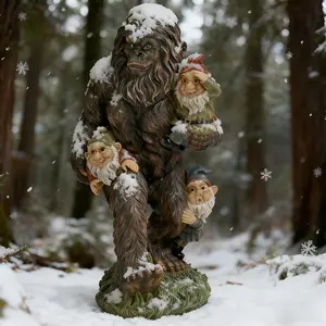 Bigfoot-Style Garden Gnome Resin Statue – Multi-Functional Decor for Yard, Patio, Office & Fence, Indoor/Outdoor Use, Power-Free & Durable Material,Christmas gift