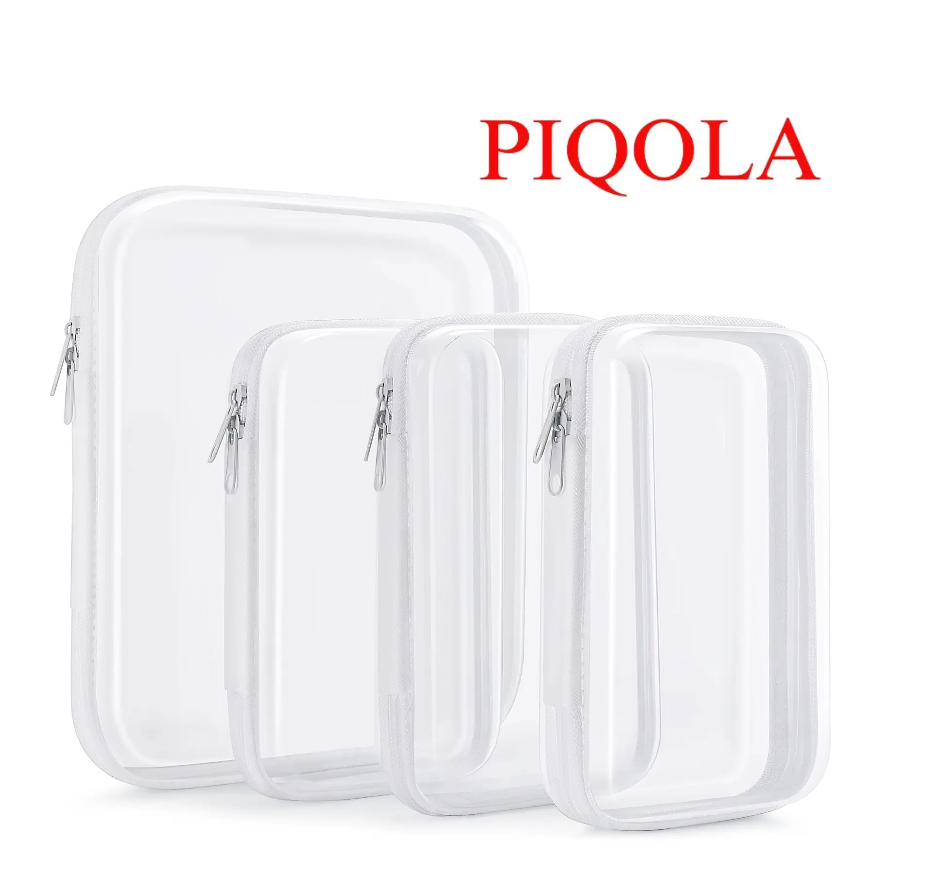 PIQOLA Clear Organizer Storage Box Clear Hard Zipper Case PVC Plastic CLear Storage Containers for Tools & Small Objects Girl Stuff Portable Travel Organizer Set Makeup Organizer Jewelry Box Toy Storage Bins High Transparency TikTokShopBlackFriday M+3S