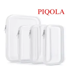 PIQOLA Clear Organizer Storage Box Clear Hard Zipper Case PVC Plastic CLear Storage Containers for Tools & Small Objects Girl Stuff Portable Travel Organizer Set Makeup Organizer Jewelry Box Toy Storage Bins High Transparency TikTokShopBlackFriday M+3S