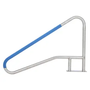 Heavy Duty 304 Stainless Steel Pool Handrail, Stair Rail with Comfortable Nylon Grip – Supports 375 lbs, Corrosion Resistant, For Inground Pools, Indoor & Outdoor Use, Easy Assembly & Disassembly