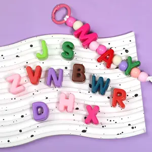 【B381】UV-Coated Transparent Letter Bead Series - Colorful Alphabet Beads for Your Needs