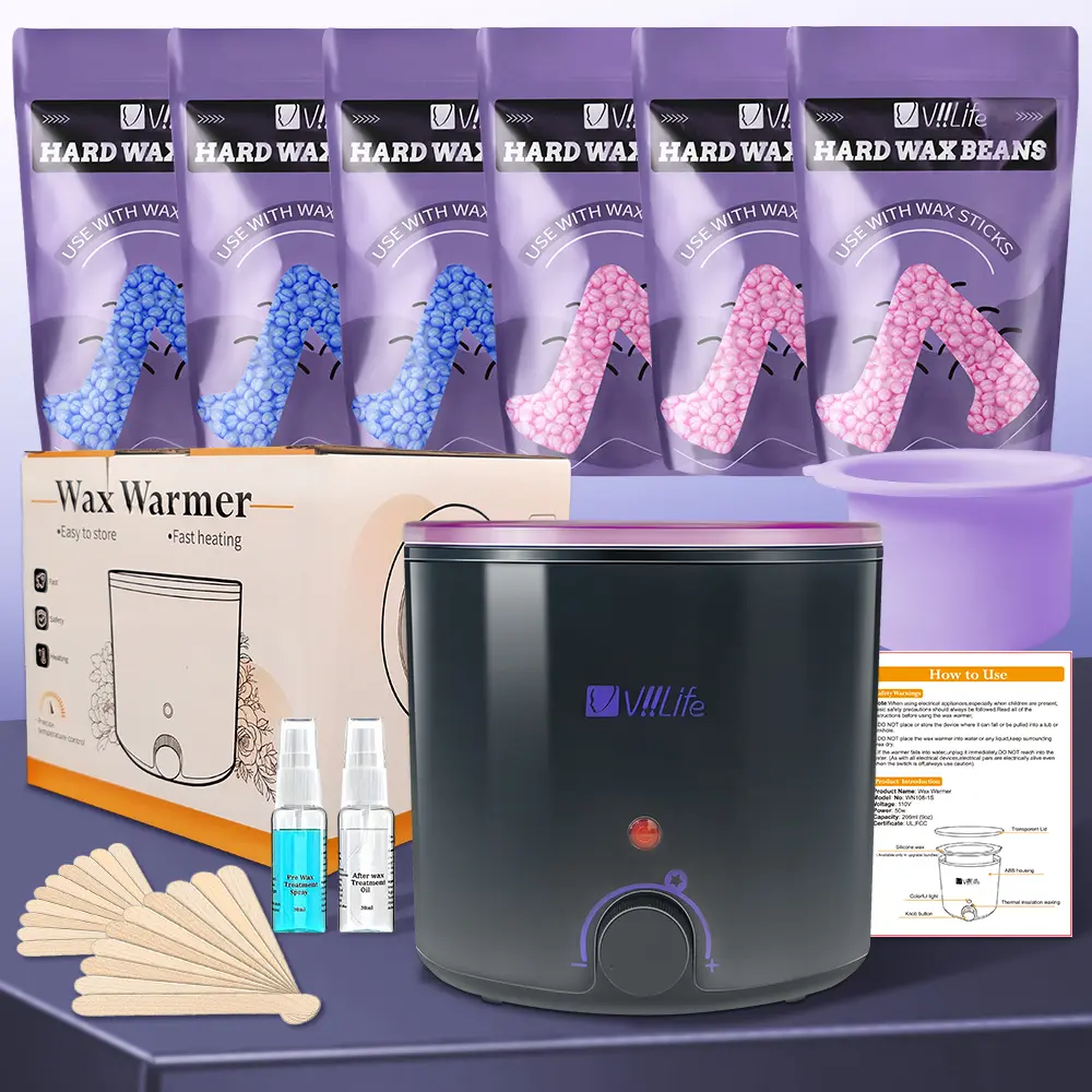 Summervibes-Viilife Sensitive Skin Hair Removal Kit – Safe for face and skin, includes preparation and care sprays for easy use – Home use kit for face, bikini line, Brazilian hair removal, and full-body hair removal –