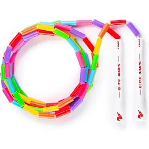 Beaded Jump Rope for Kids Ages 5-10, Shatterproof Segmented Beads, Tangle-Free & Adjustable, Lightweight Exercise Skipping Rope, 7ft (Fits 4-5ft Tall)