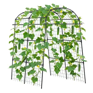 【Summervibes】VEVOR Cucumber Trellis, U-Shape Garden Trellises for Raised Bed, Metal Arch Plant Support for Vine, Climbing Plants Outdoor, Peas, Beans, Zucchini, Tomato, Squash, Flower (70.87 x 44.09 x 82.99 in)