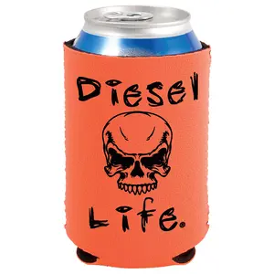 Skull Koozie Orange with Black Imprint