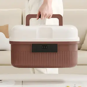 1 large-capacity locked file storage box, valuables encryption organizer with  handle,  multi-layer item storage box with  combination lock