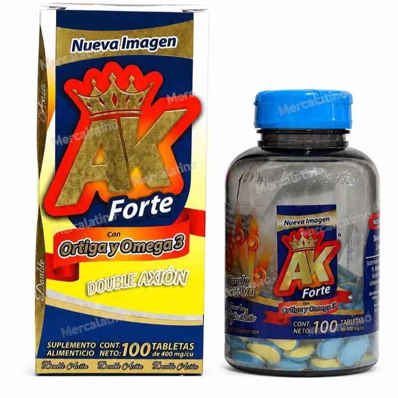 AK Forte Reforzado Dietary Healthcare Joint Health Supplement Tabs, with Orthiga, Omega 3, Glucosamine, Vitamin, Turmeric, Collagen - 100 Count, Natural Formula, Mexico-Sourced