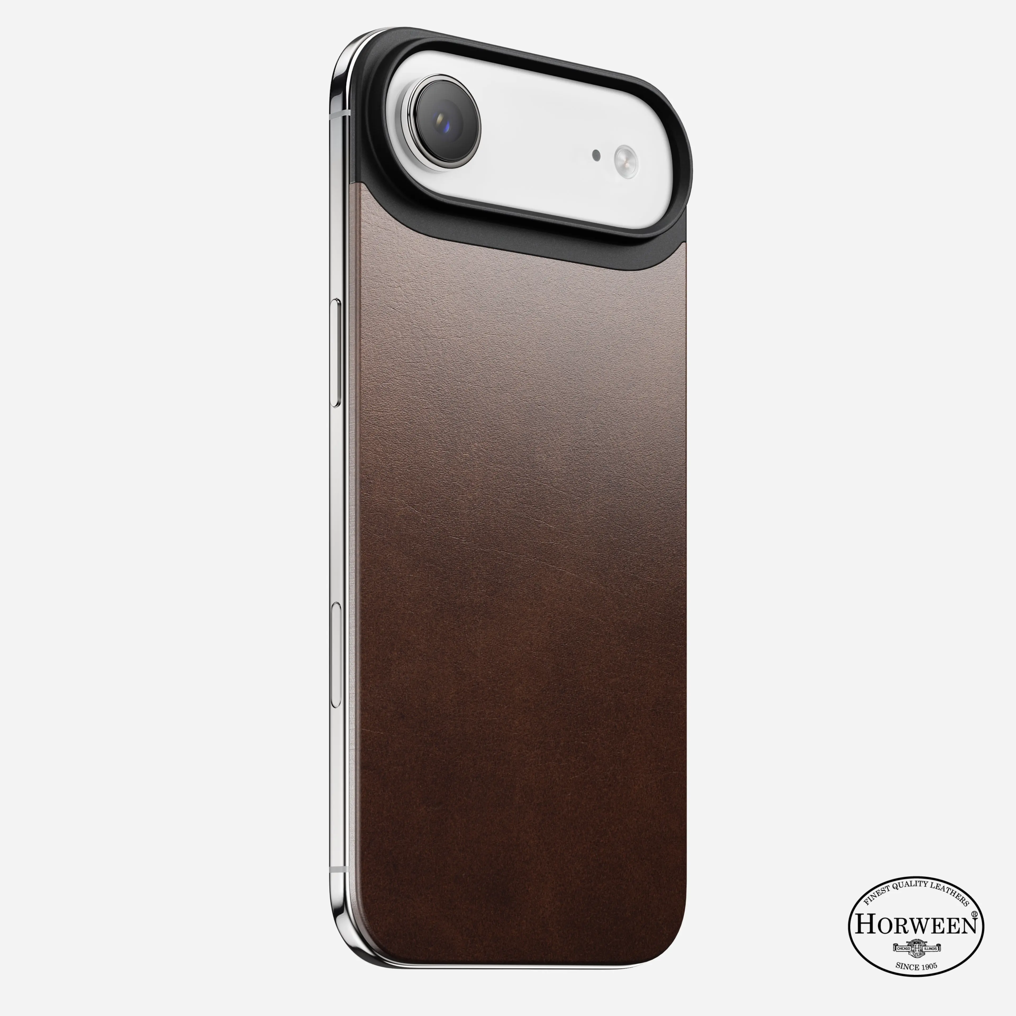 NOMAD Magnetic Leather Smartphone Case - Rustic Brown Horween Rugged Patina Casing, MagSafe Compatible, Qi2 Wireless Charging, 2.2mm Raised Camera Ring, Protective Cellphone Accessory