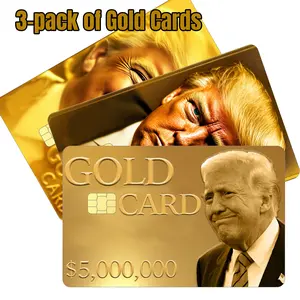 Trump Gold Card Skins – 3-Pack Credit Card Wraps skins, $5M Fast-Pass Spoof, President Trump Gold Card Political Vinyl Stickers Debit Card